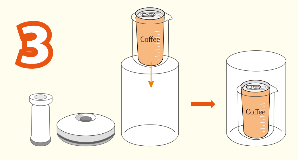 実験方法3: ビーカーを真空保存容器に入れる