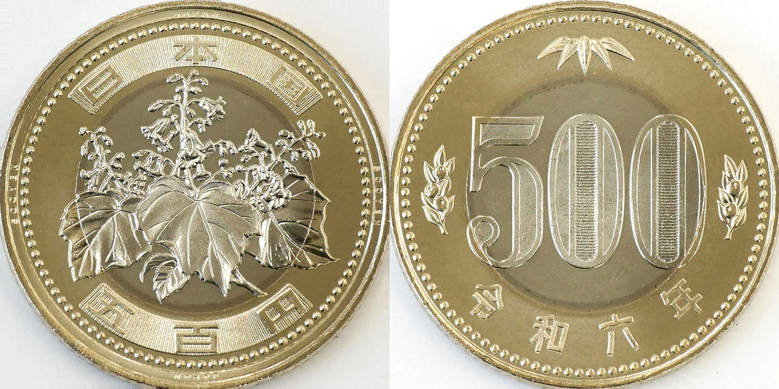 写真6　500円硬貨（写真提供：独立行政法人造幣局）